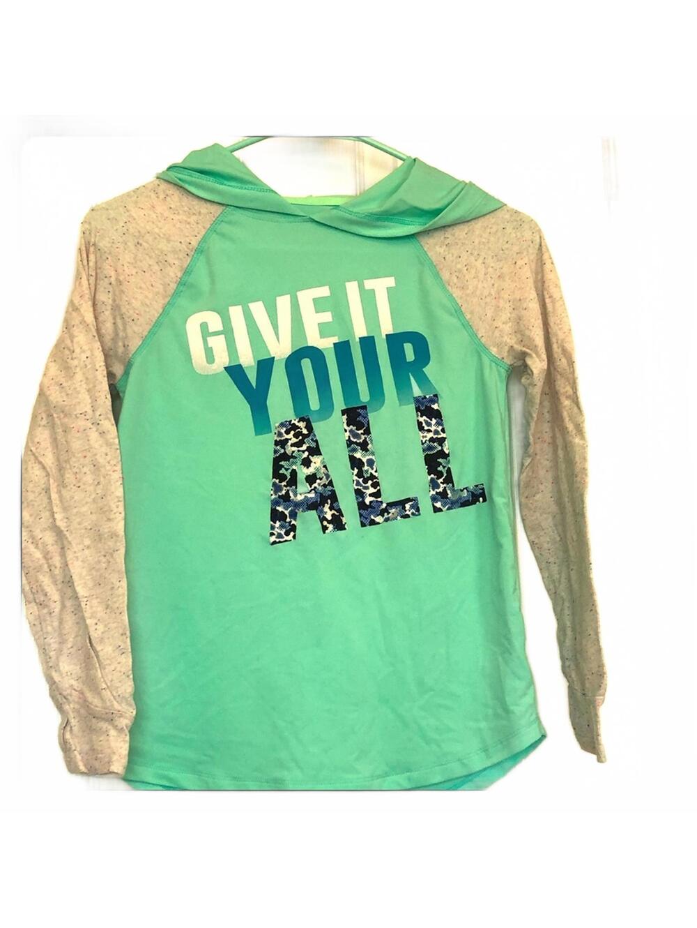 Girls Long Sleeve Hooded Graphic T-Shirt Casual Lightweight Hoodie Top